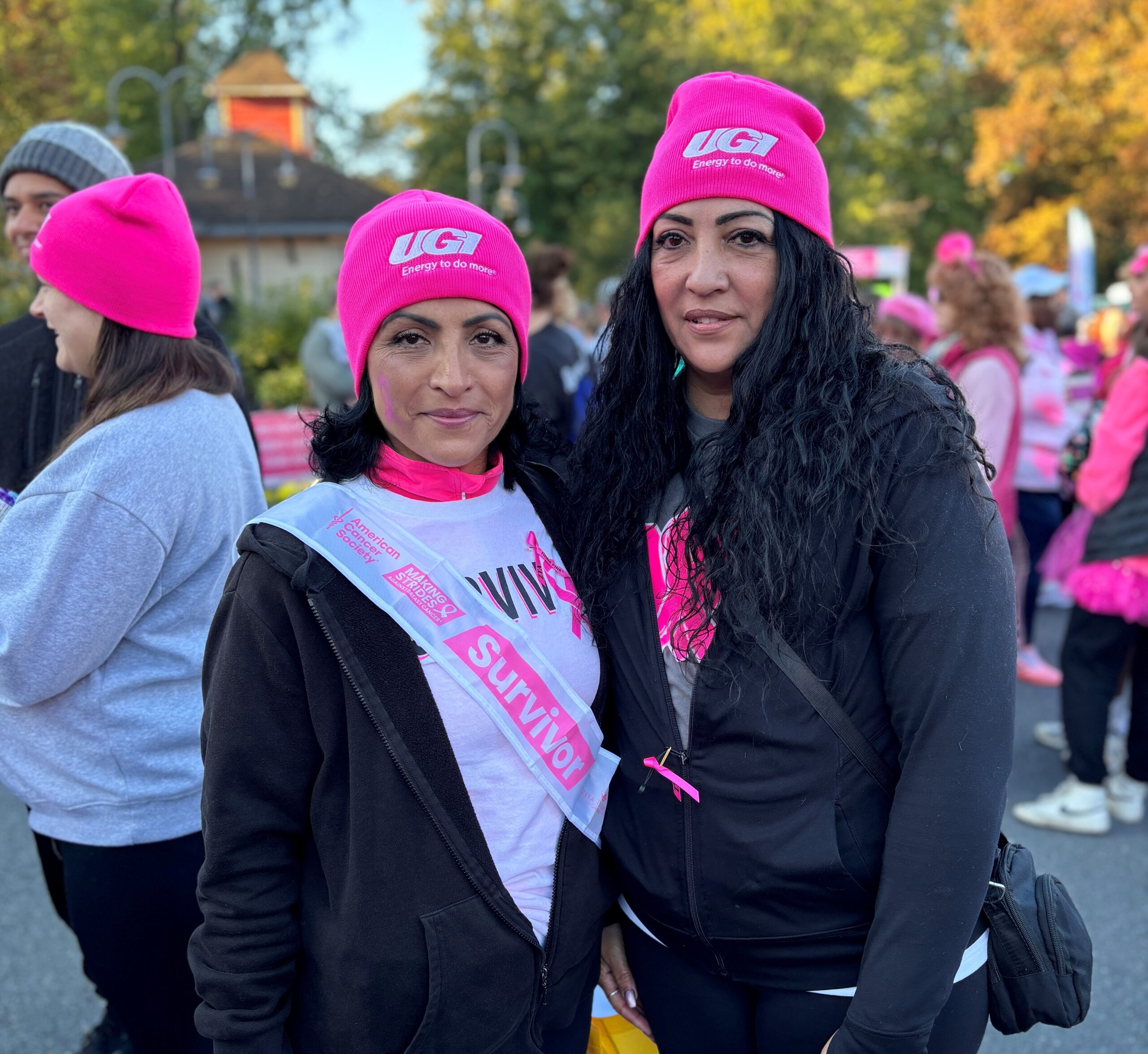 UGI employee and her sister participating in Breast Cancer Awareness walk.