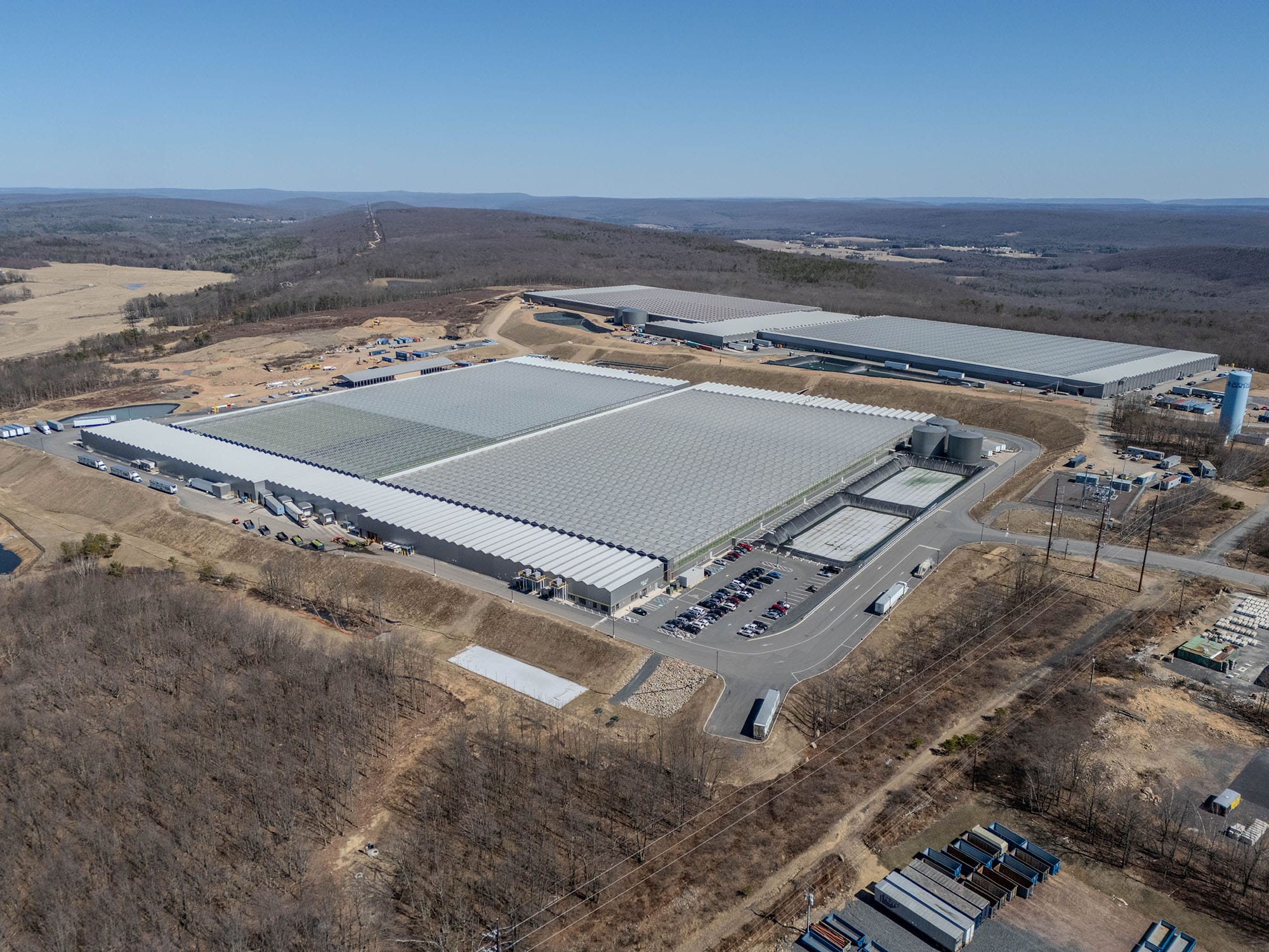 An aerial shot of the Little Leaf Lettuce Producer facility in McAdoo.