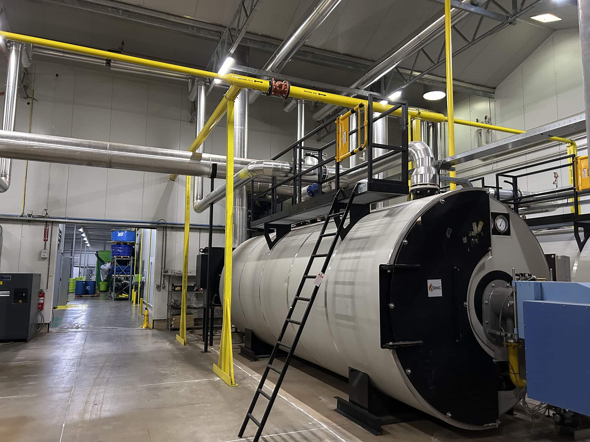 Natural gas boiler at the Little Leaf Lettuce Production facility.