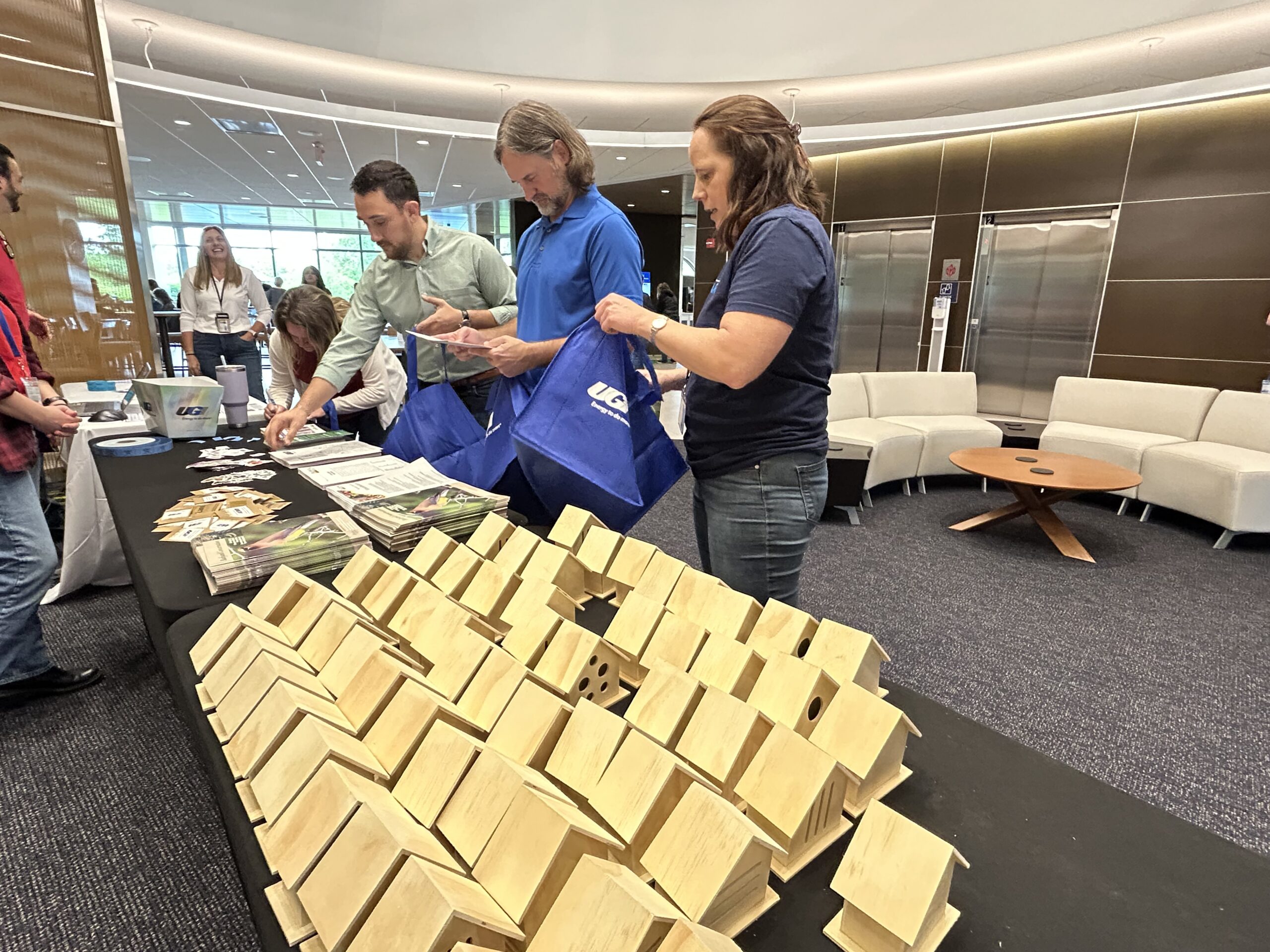 UGI employees put together pollinator packets for local students.